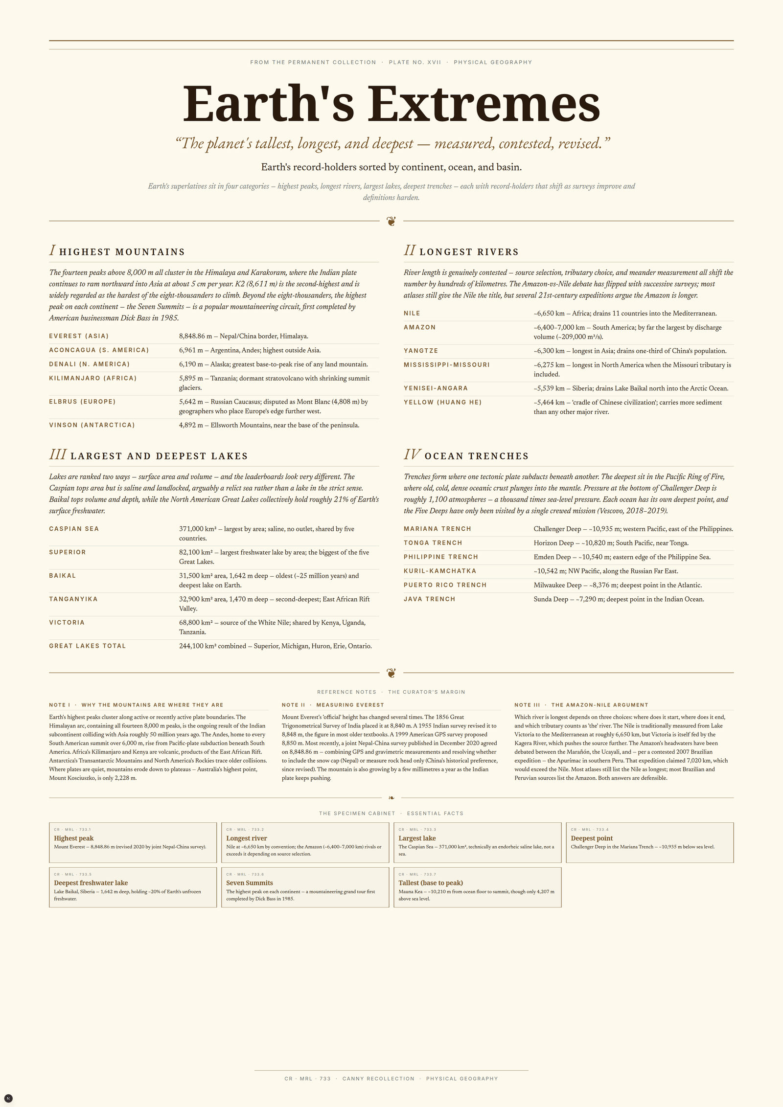 Earth's Extremes — A3 Poster (comprehensive)